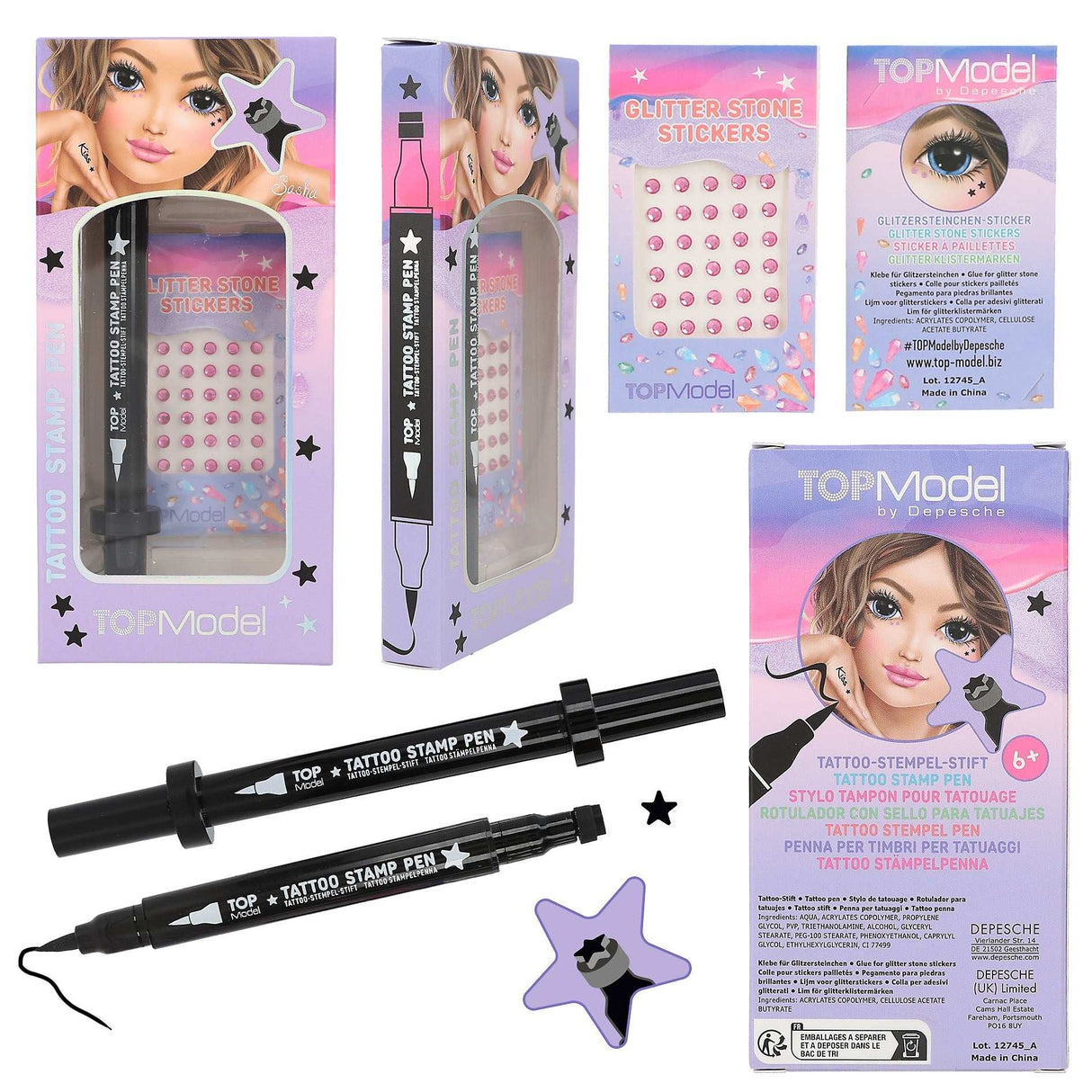 TOPModel Tattoostift mit Glitzersteinen Beauty and Me