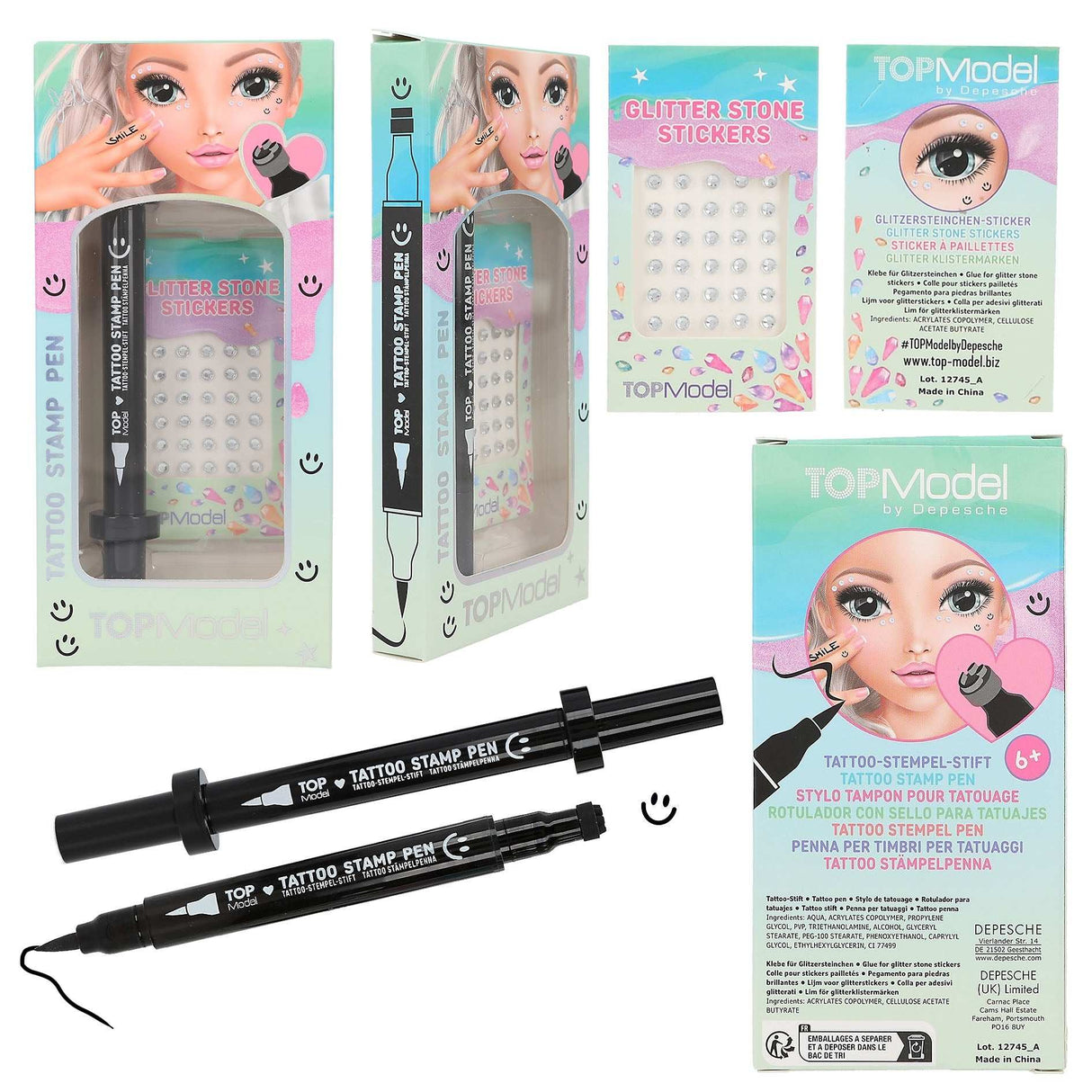TOPModel Tattoostift mit Glitzersteinen Beauty and Me