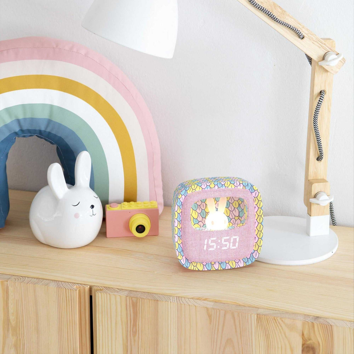 Wecker mit Nachtlicht- Rainbow Mermaid