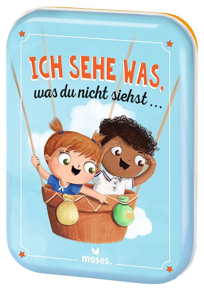 Ich sehe was, was du nicht siehst Kartenspiel mit bunten Kinderkarten und Motiven
