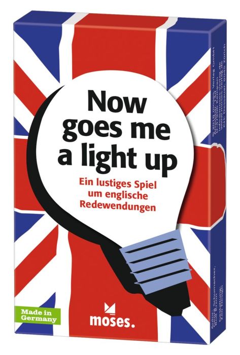 Now goes me a light up Quizspiel with 75 cards to learn englische Redewendungen in a fun team or solo game