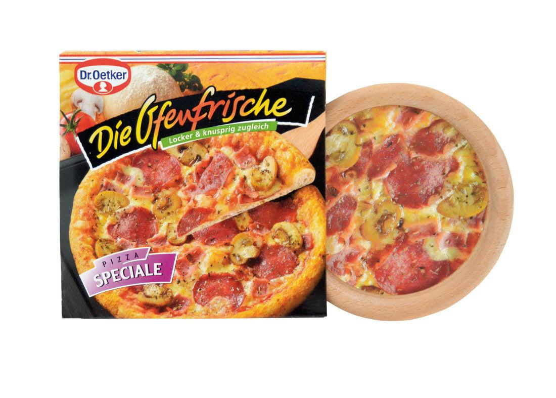 Dr.Oetker Ofenfrische Pizza toy replica, 9 cm diameter, perfect for play kitchens and stores