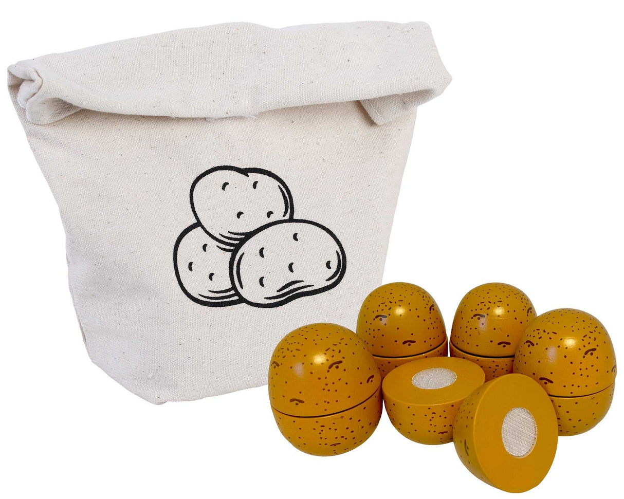 Kartoffeln zum Schneiden in Baumwollsäckchen