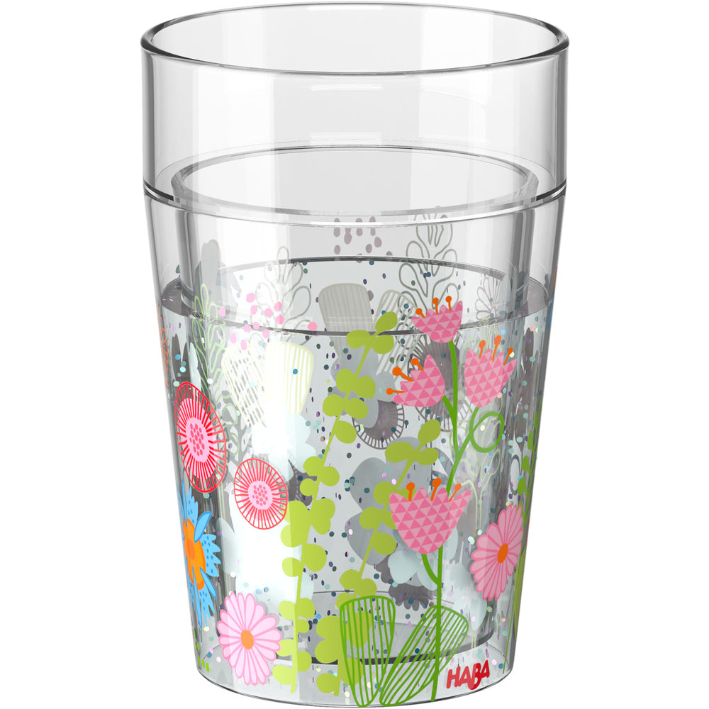 Glitzerbecher Blumen