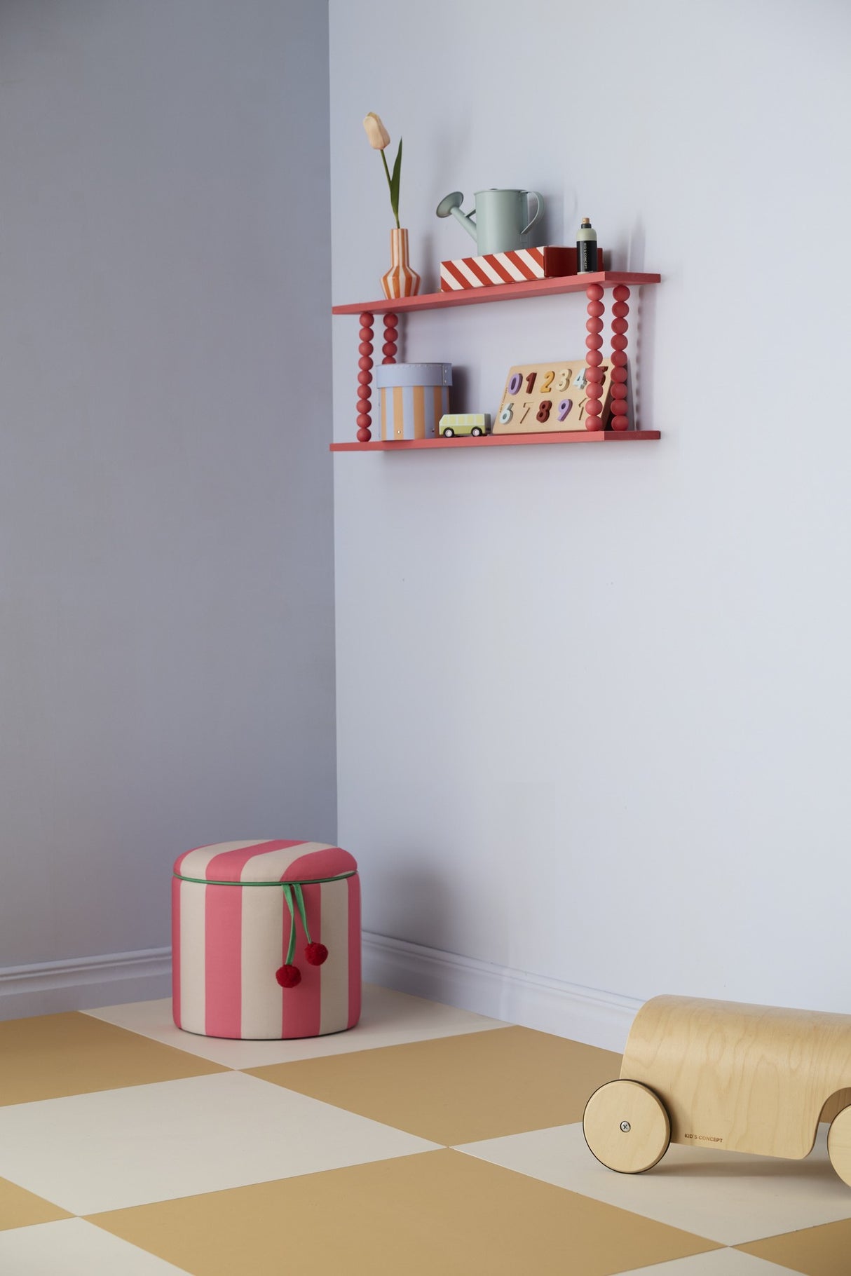 Sitzhocker mit Stauraum rosa