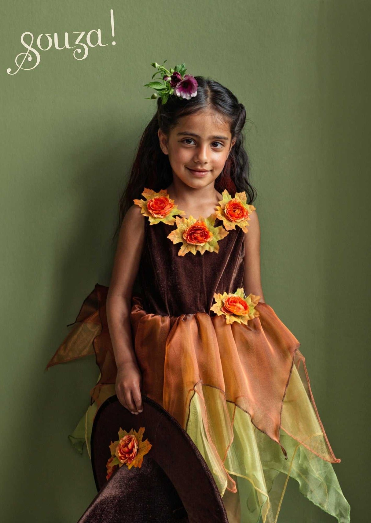 Waldhexe Kostüm Sabrina/ Kleid + Hut 8-10 Jahre