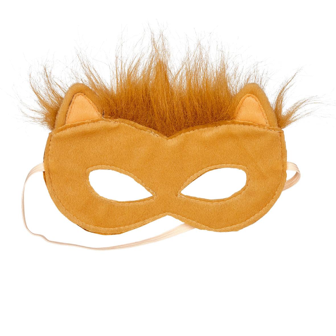 Löwe-Maske mit realistischer Mähne für Fasching und Rollenspiele