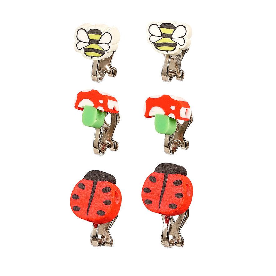 Ohrclips Hasse von Souza im 3er-Pack mit verschiedenen Designs ohne Löcher, ideal für Kostüme und ausgefallene Anlässe