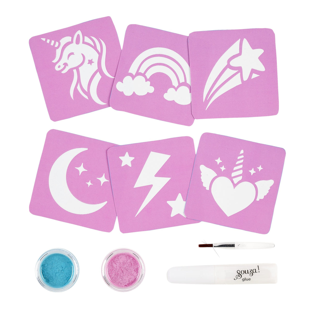 Glitzer Tattoo Set Einhorn