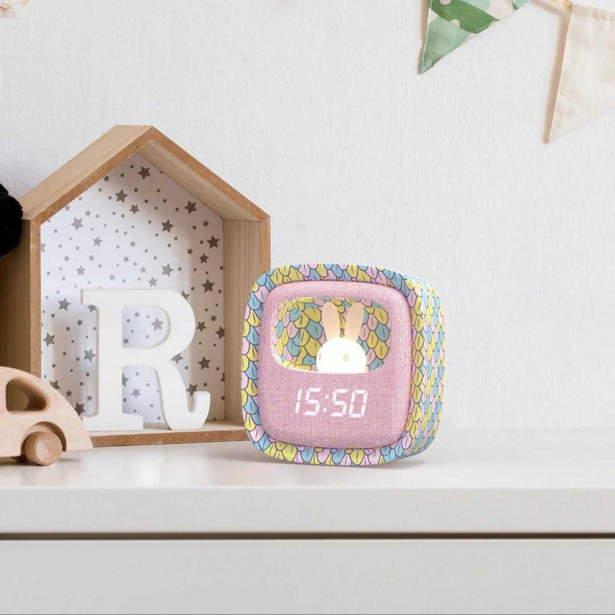 Wecker mit Nachtlicht- Rainbow Mermaid