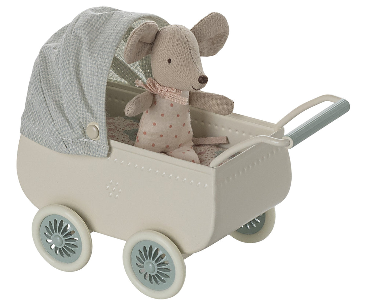 Kinderwagen mit Babymaus - Minze