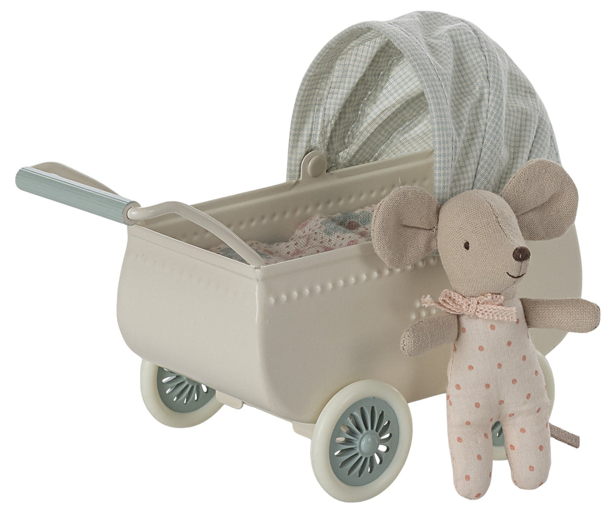 Kinderwagen mit Babymaus - Minze
