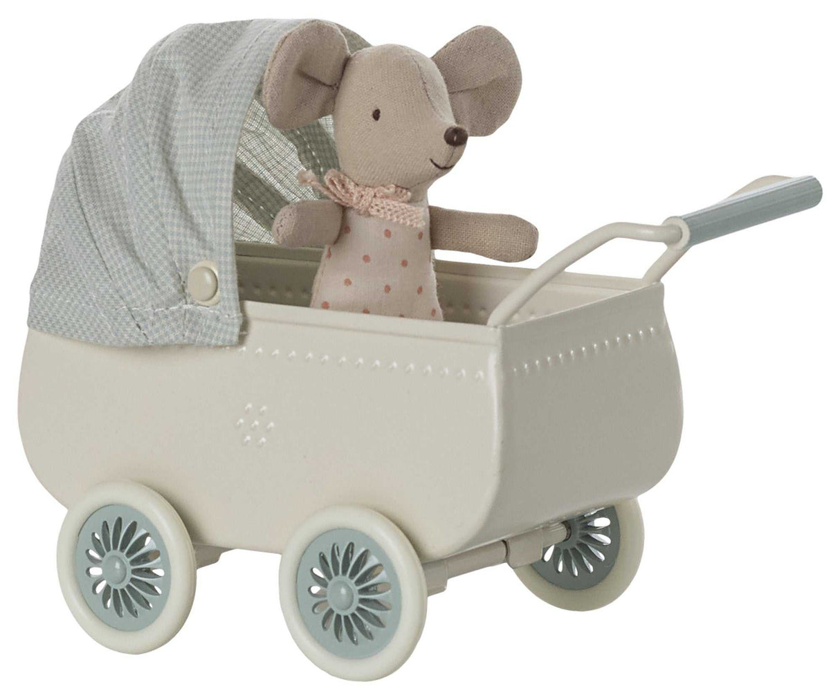 Kinderwagen mit Babymaus - Minze