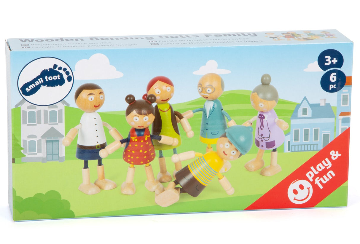 Biegepuppen-Familie aus Holz