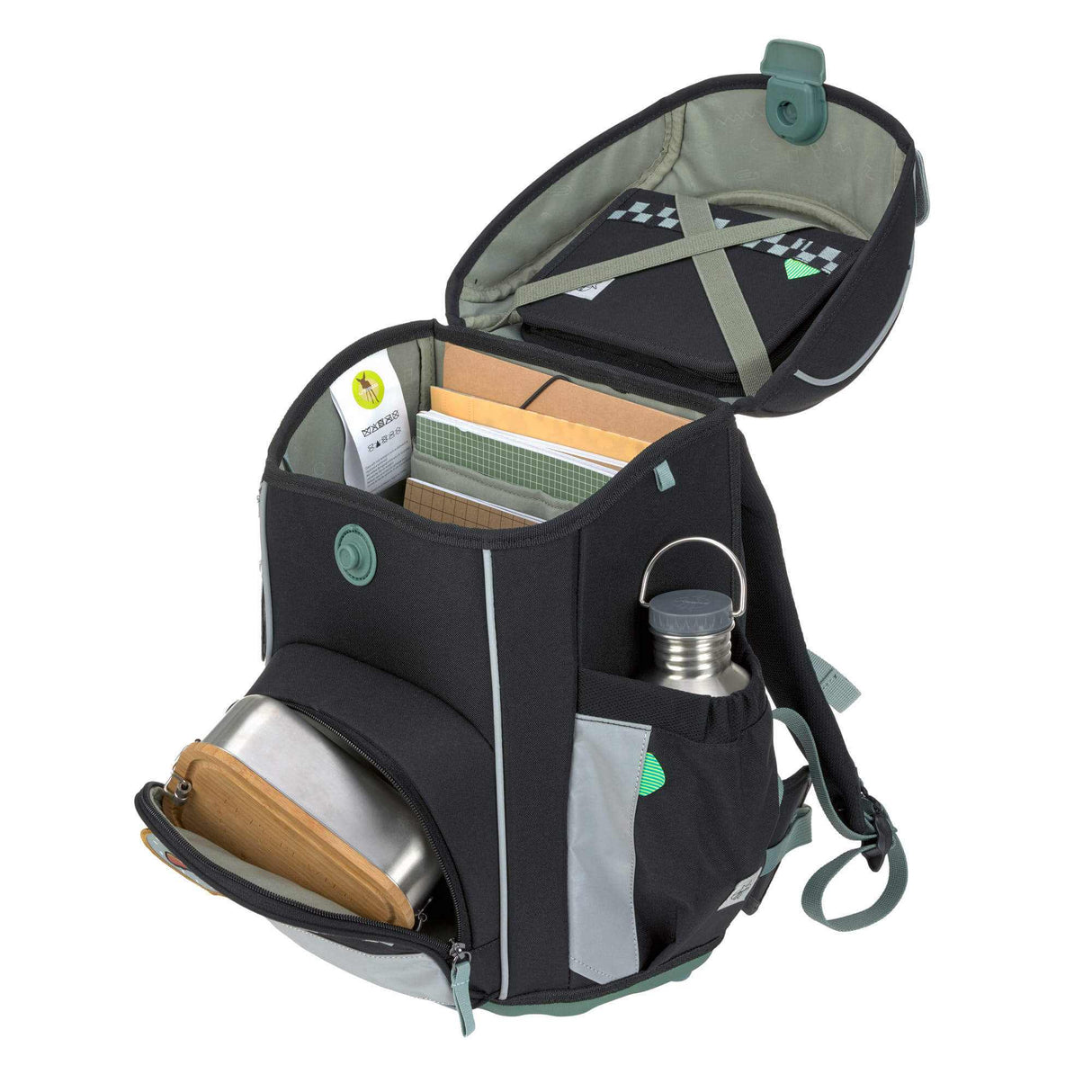 Schulranzen Set 7-teilig, Slim Unique Black