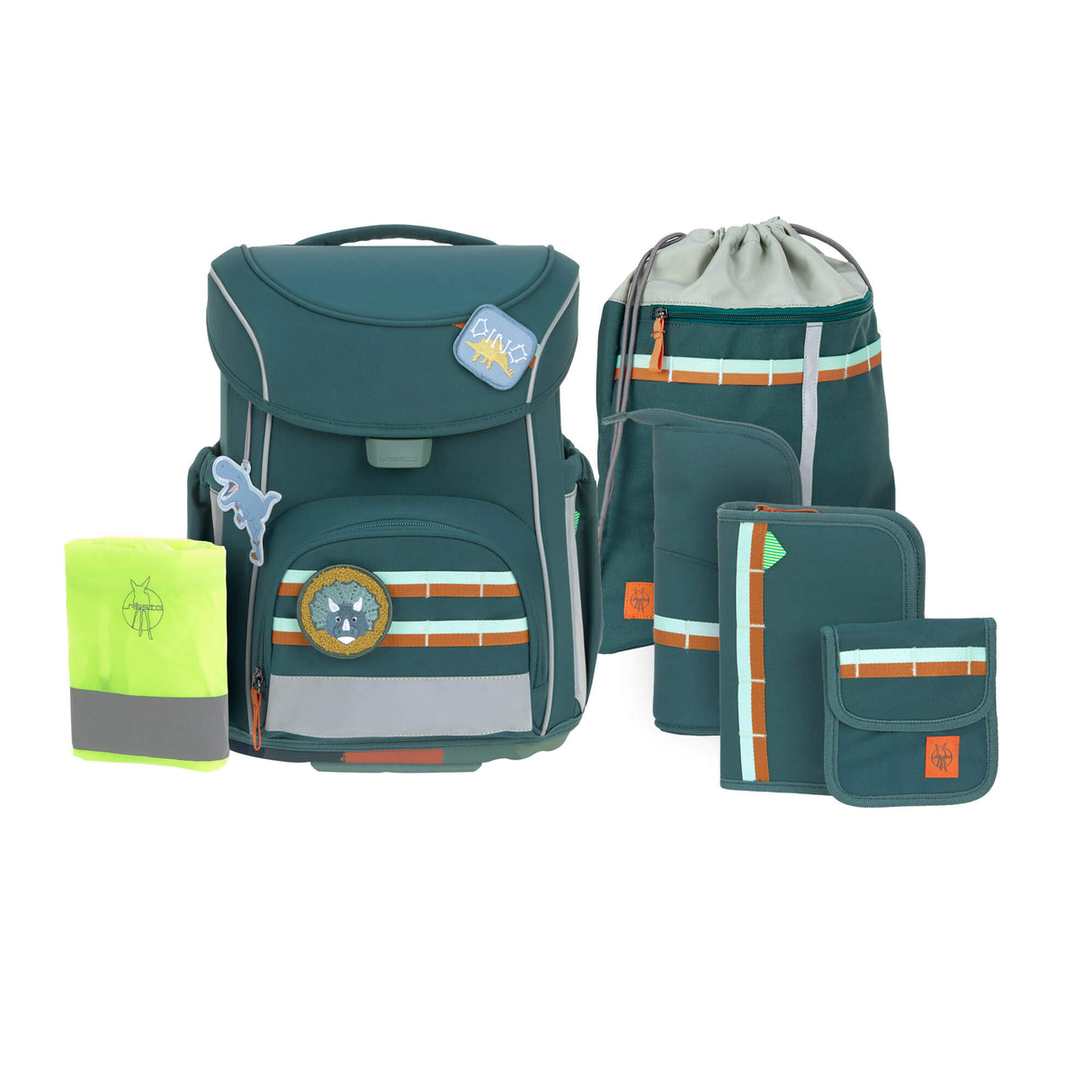 Schulranzen Set 7-teilig, Slim Unique Dark Green