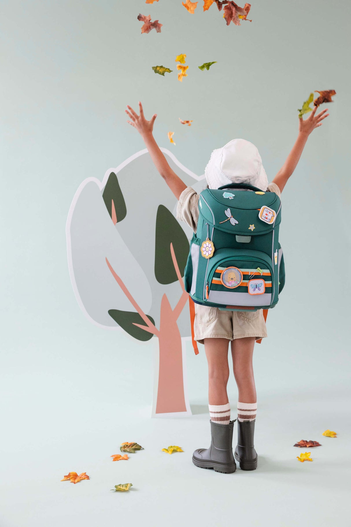 Schulranzen Set 7-teilig, Slim Unique Dark Green