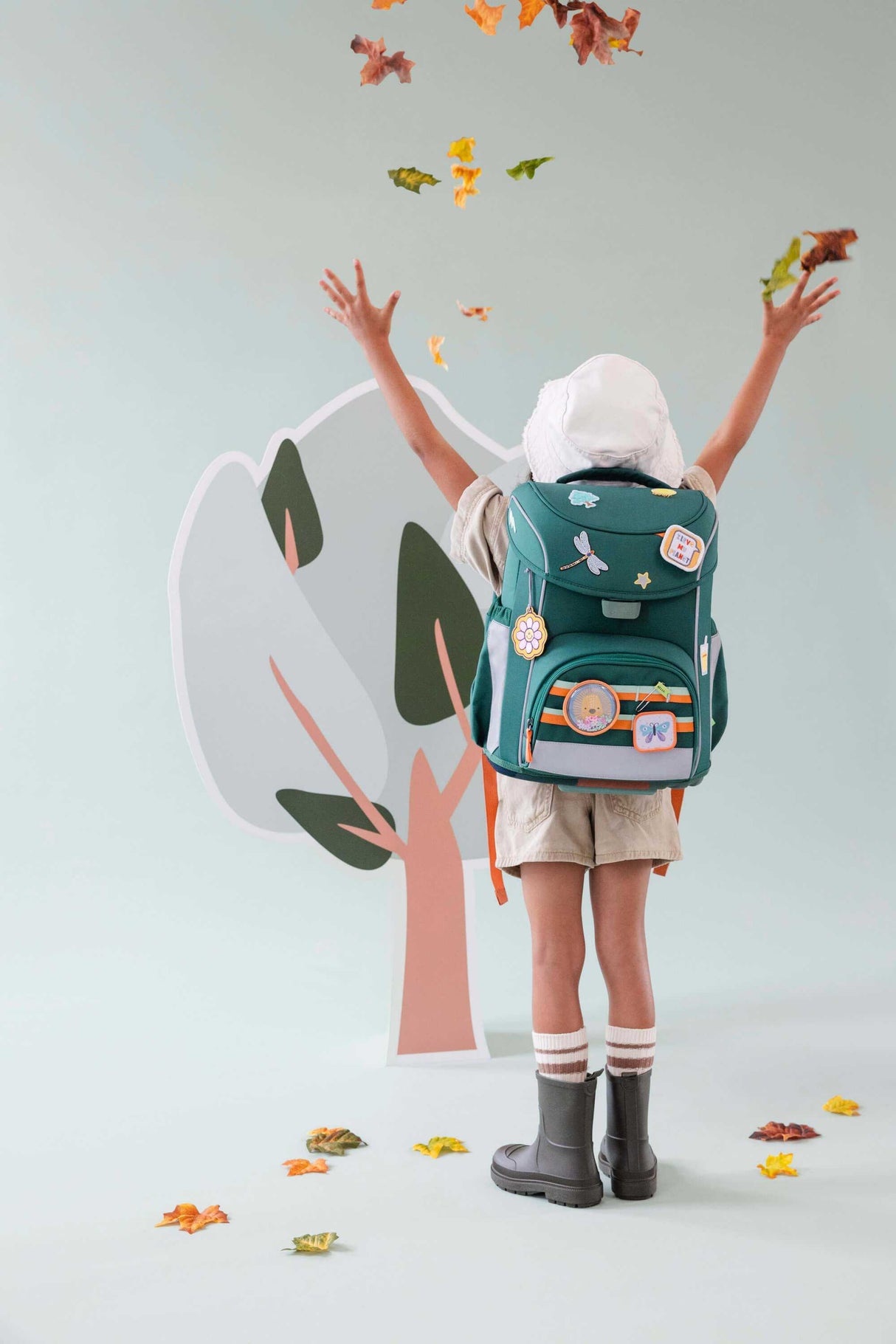 Schulranzen Set 7-teilig, Slim Unique Dark Green