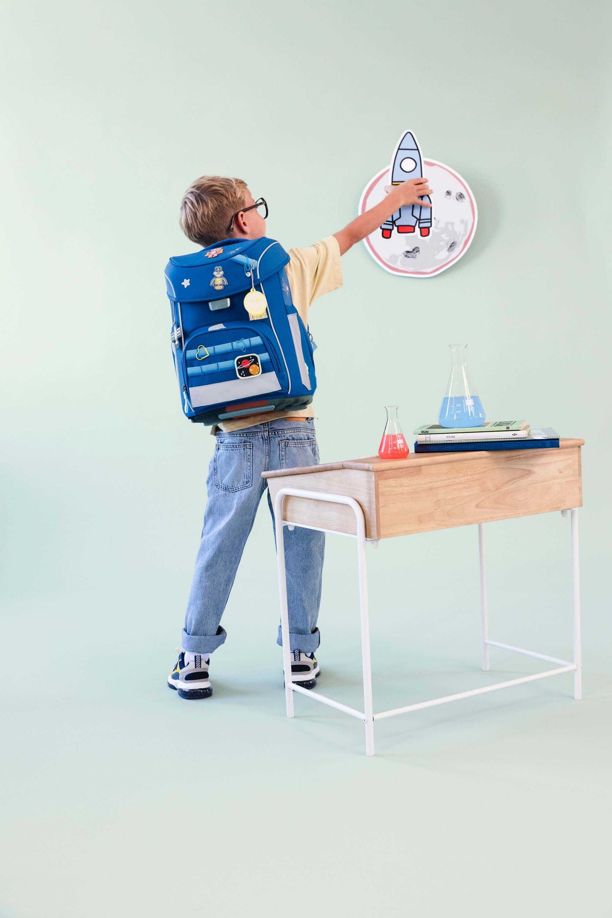 Schulranzen Set 7-teilig, Slim Unique Dark Blue