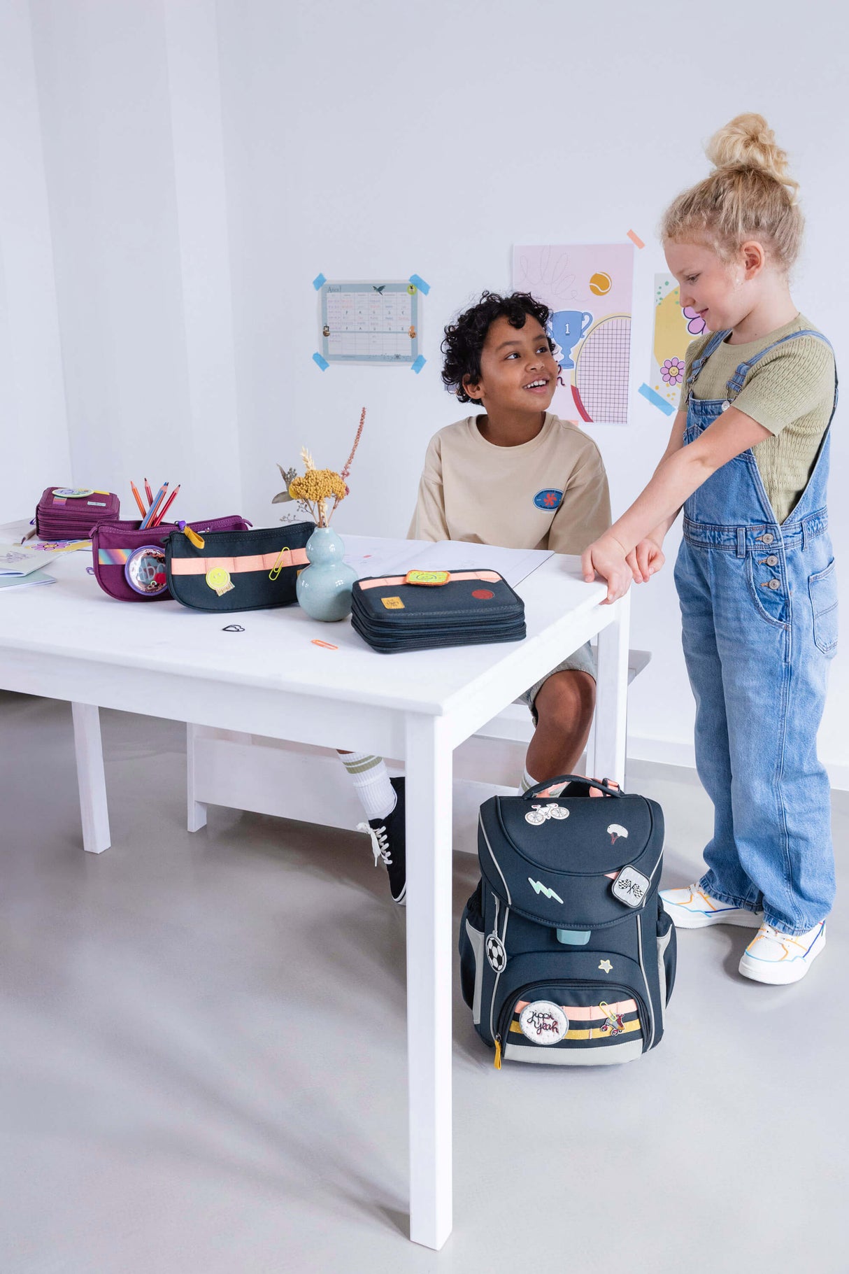 Schulranzen Set 7-teilig, Slim Unique Navy