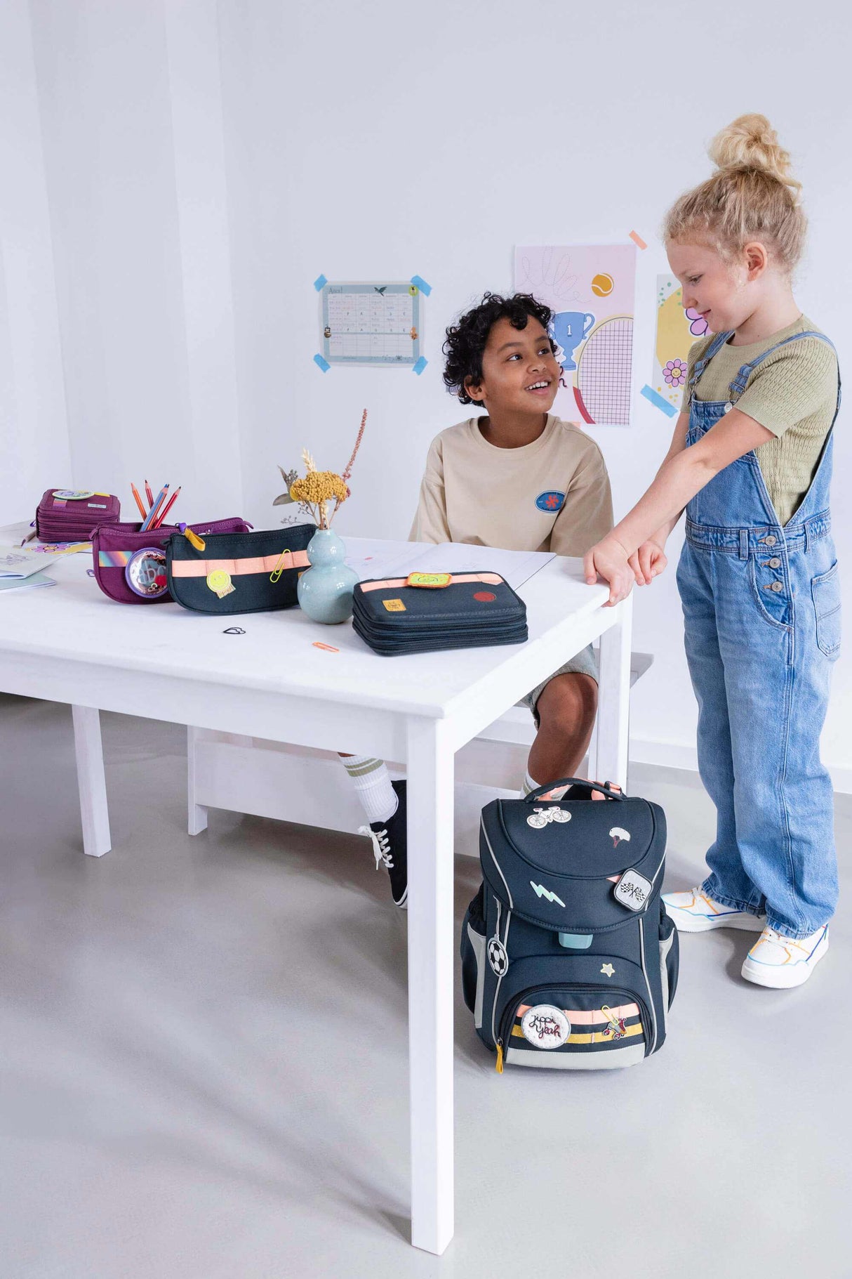 Schulranzen Set 7-teilig, Slim Unique Navy