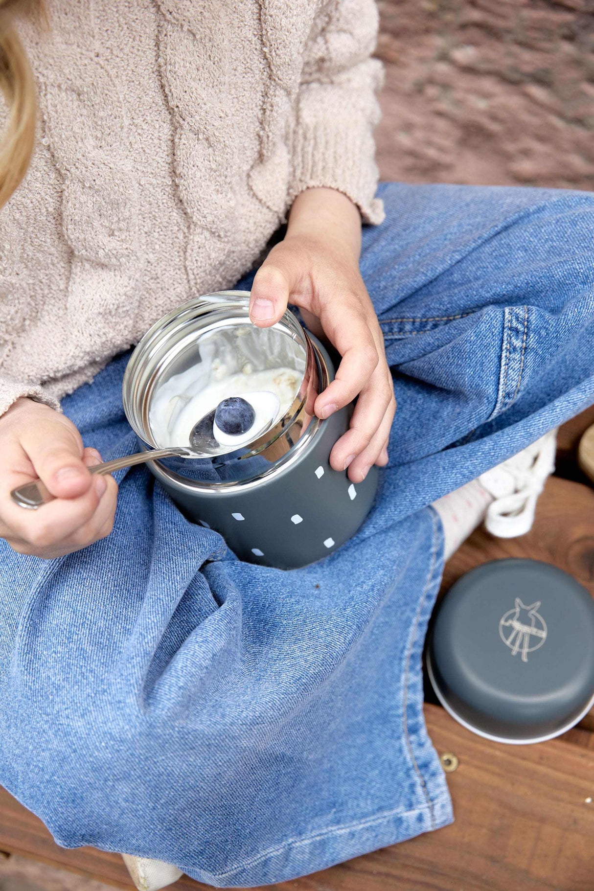 Thermobehälter 350ml Happy Prints blau