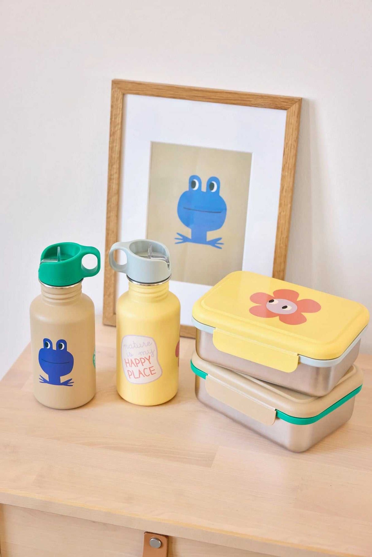 Edelstahl Trinkflasche - Happy Trails Frog