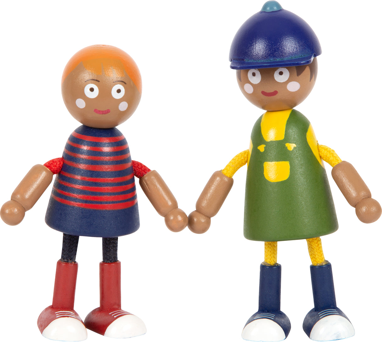 Biegepuppen-Familie mit Rollstuhl