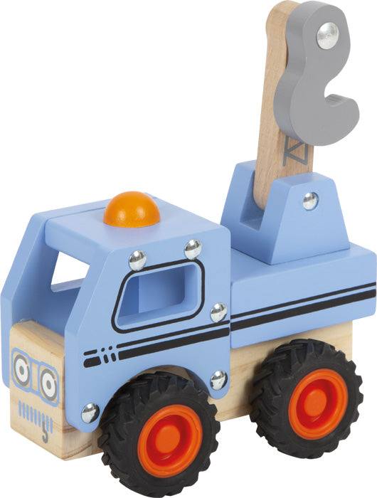 Holz Abschleppwagen mit beweglichem Kran und robusten Rädern für Kinder ab 18 Monaten
