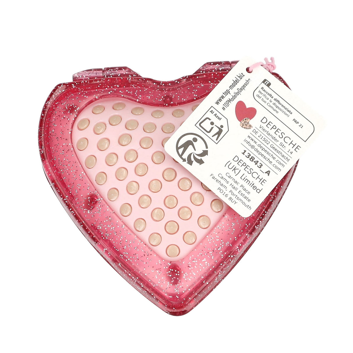 TOPModel Klapphaarbürste Herz Leohart