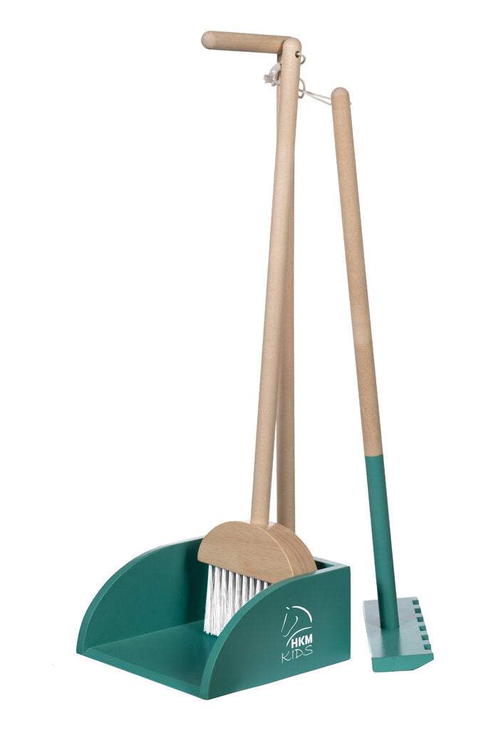 Hobby Horsing Bollensammler Holzspielzeug Set mit Mistboy, Besen und Harke für Kinderpflege