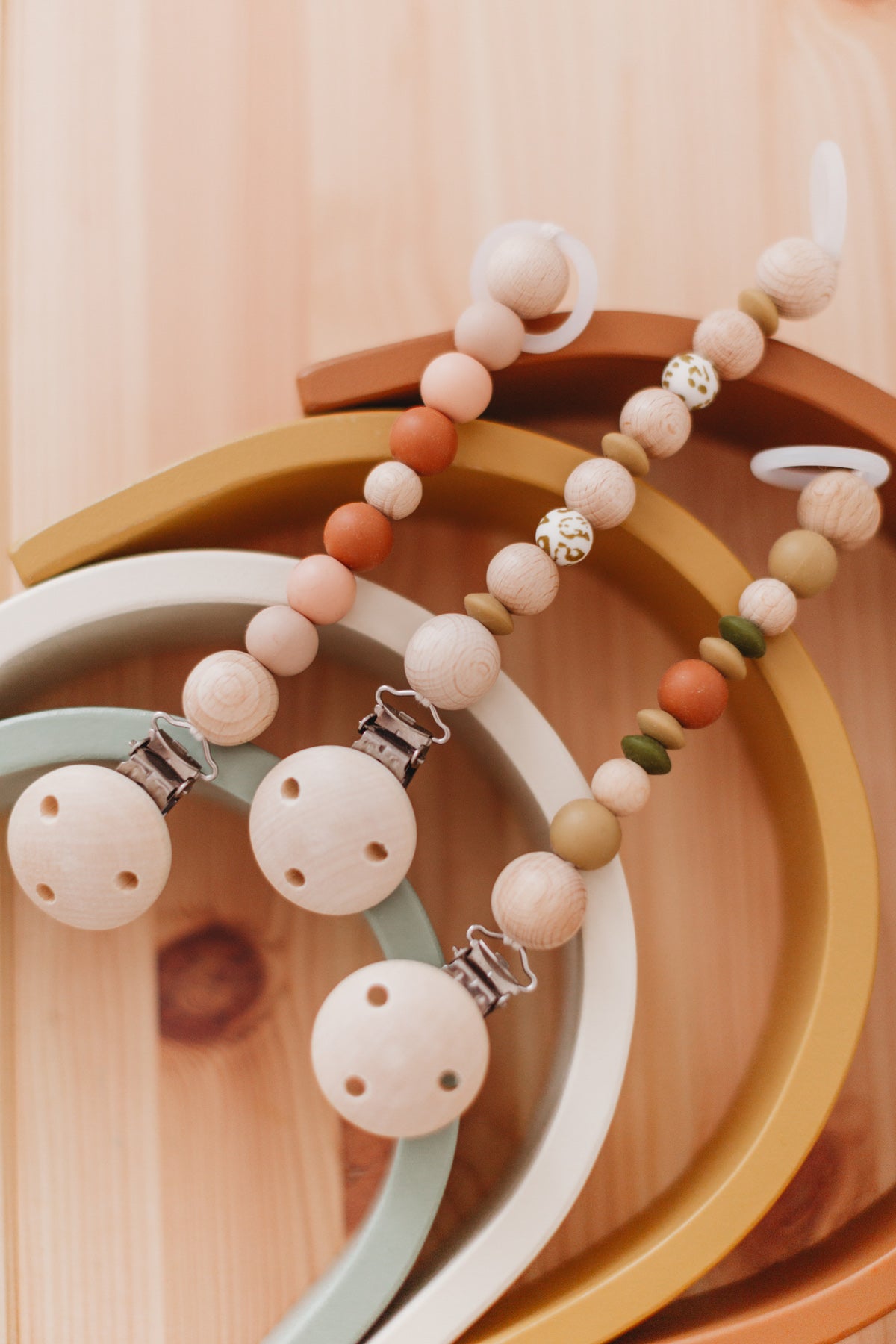 Schnullerkette Earth/Apricot