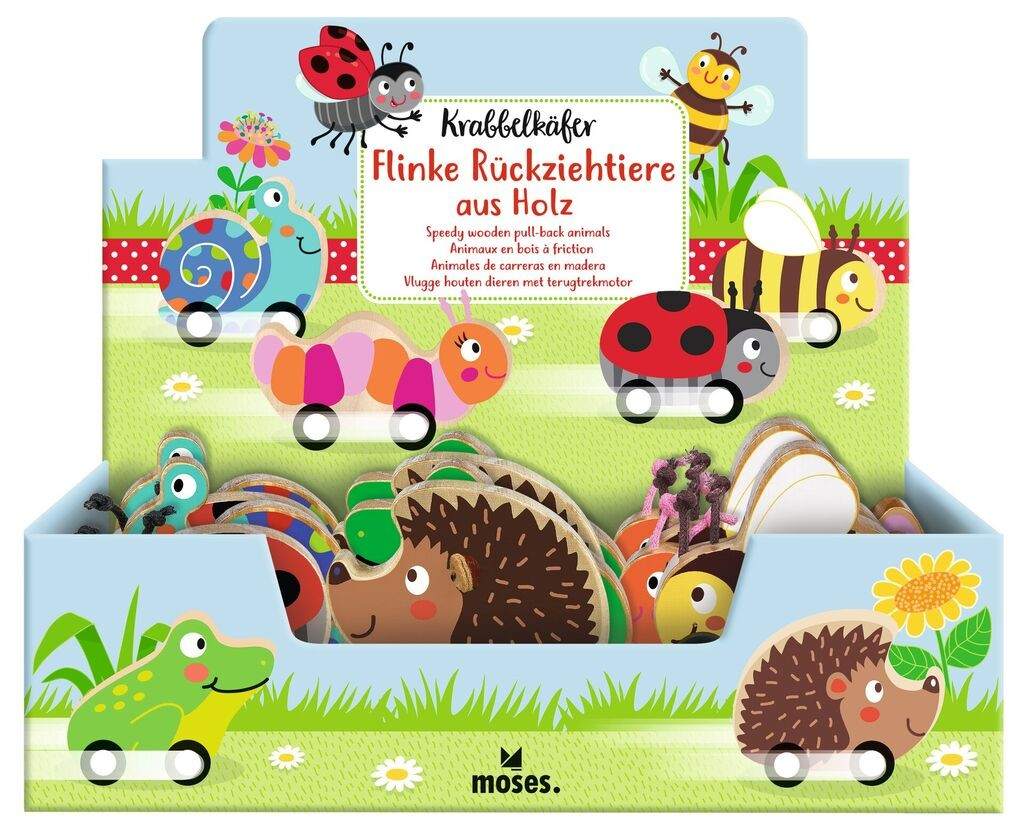 Flinke Rückziehtiere aus Holz (versch. Motive)