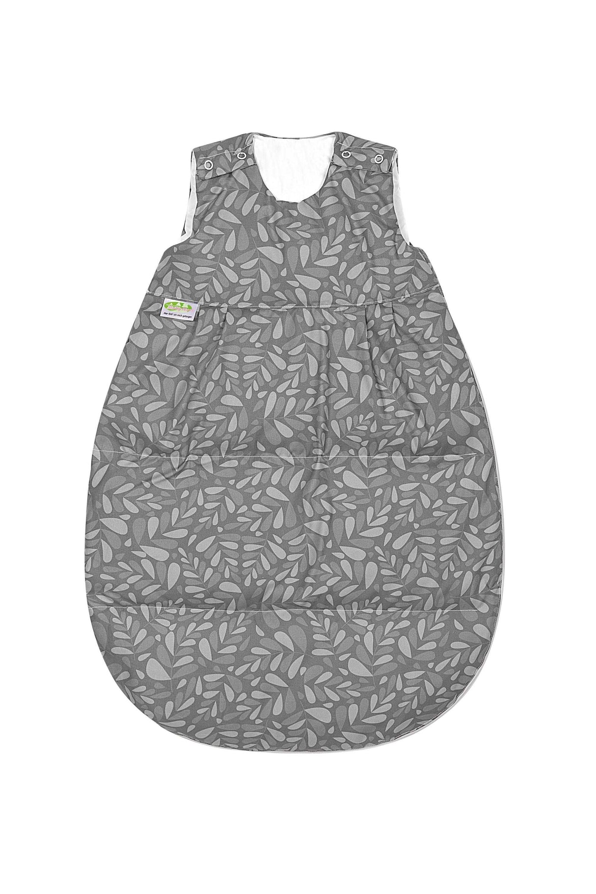 Thermo Nest Daunenschlafsack Baby-Schlafsack mit hochwertiger Daunenfüllung und Organic Cotton Außenstoff in leaves grey