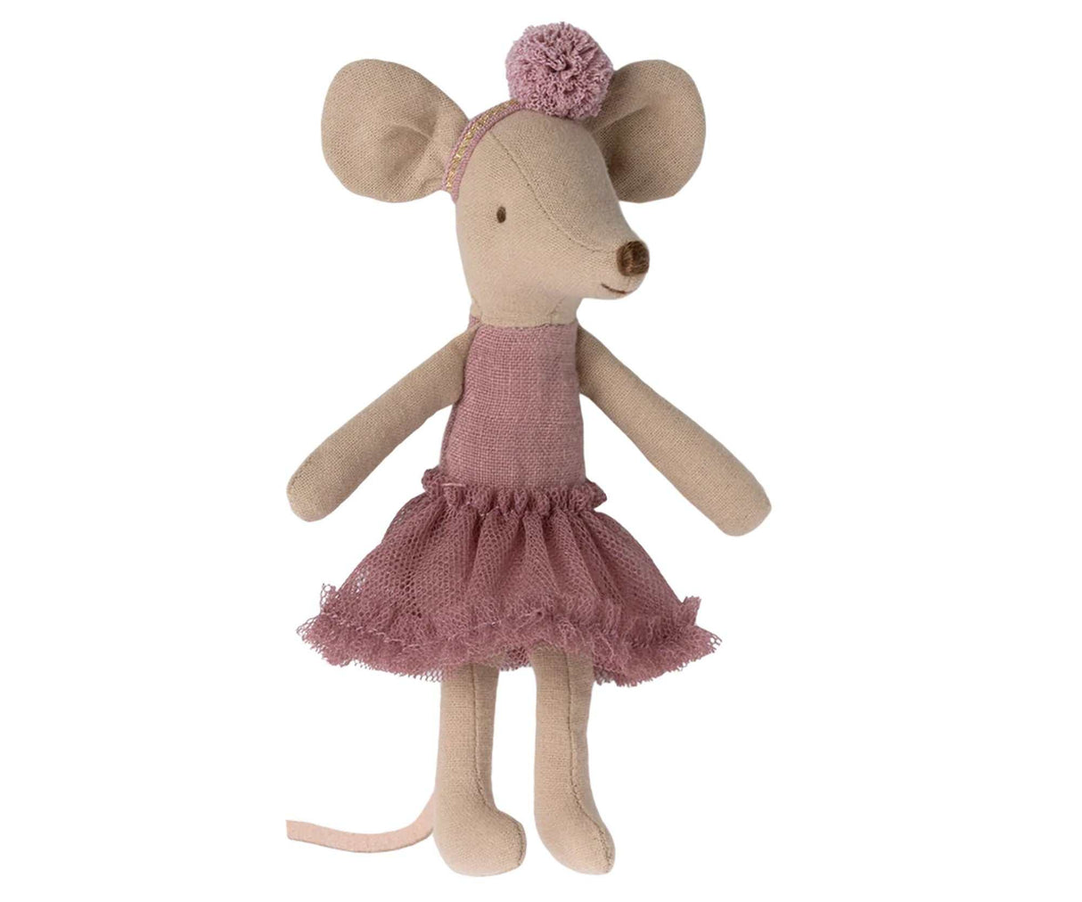 Ballerina Maus Maileg Große Schwester Heather mit meliertem Tutu und Stirnband, 13 cm groß