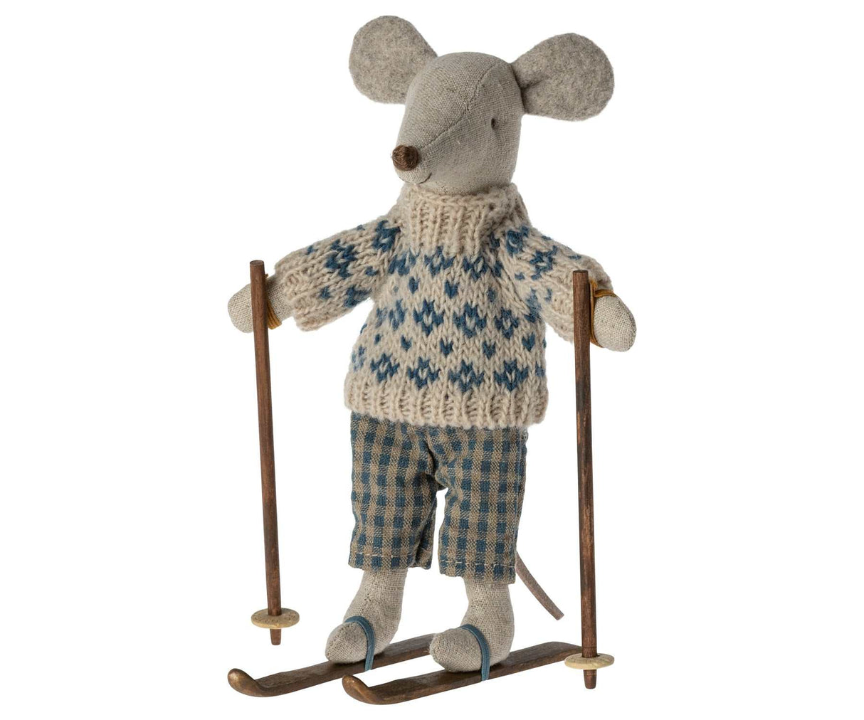 Wintermaus Papa mit Ski