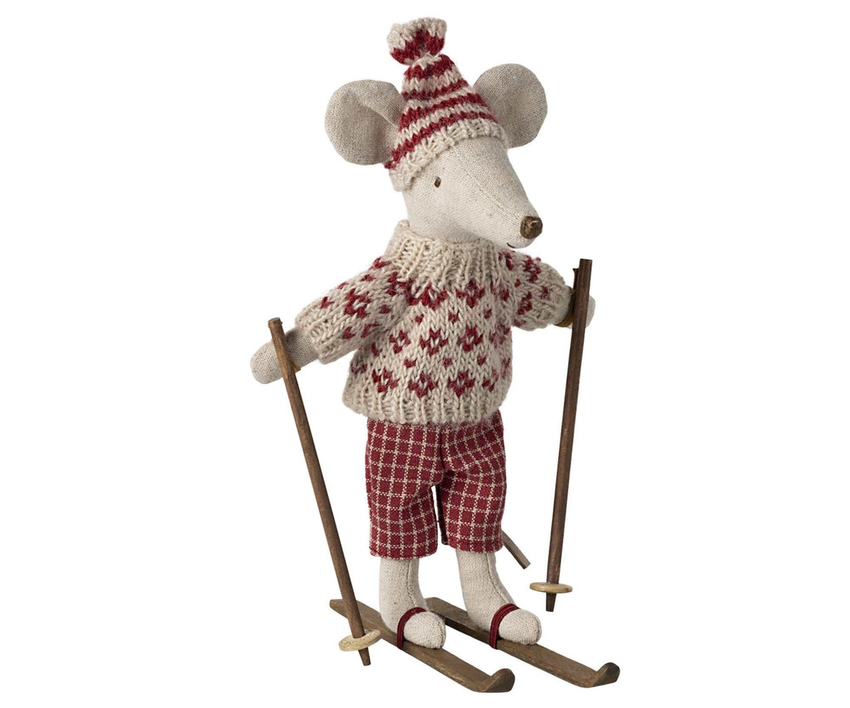 Wintermaus Mama mit Ski-Set