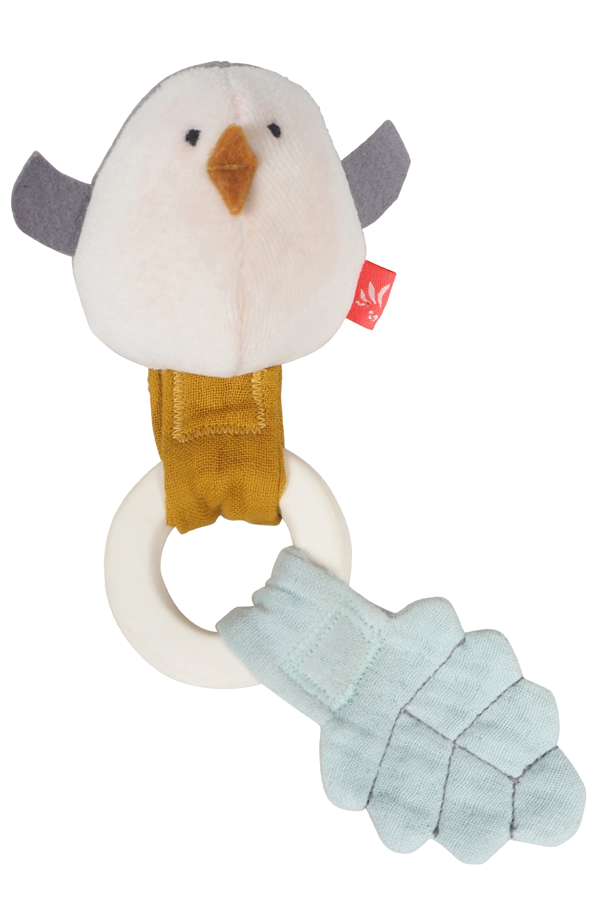 Beißring Forest Friends aus Natur-Kautschuk mit Rassel und Bio-Baumwollfüllung für Babys zahnen