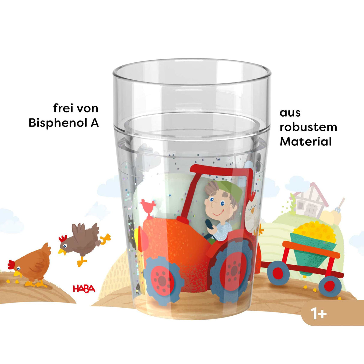 Glitzerbecher Bauernhof - Motiv 2