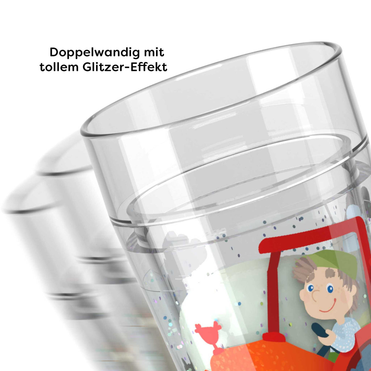 Glitzerbecher Bauernhof - Motiv 2