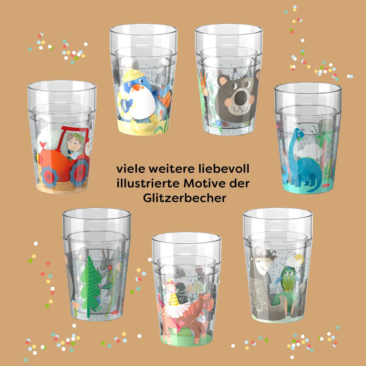 Glitzerbecher Bauernhof - Motiv 2