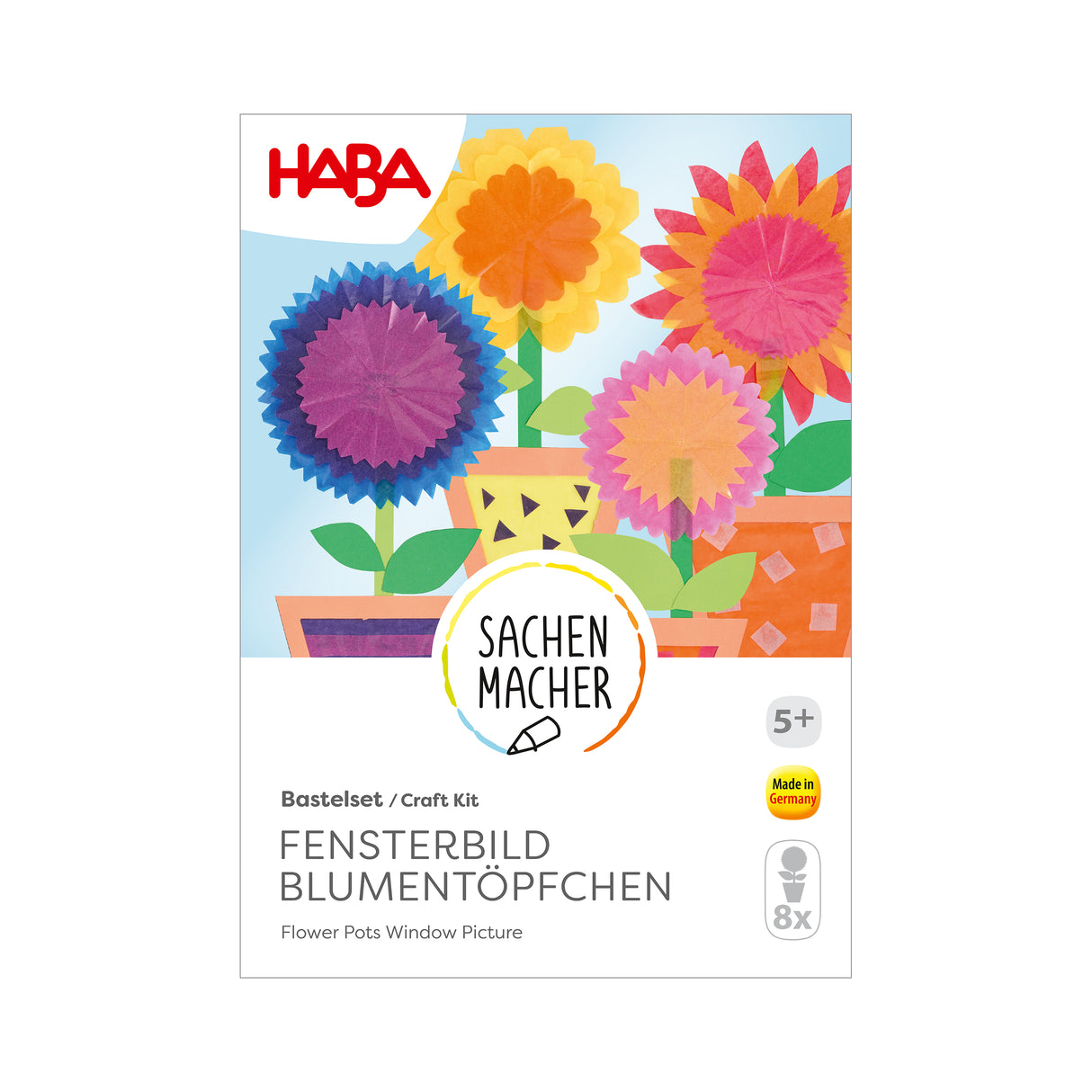 Bastelset – Fensterbild Blumentöpfchen