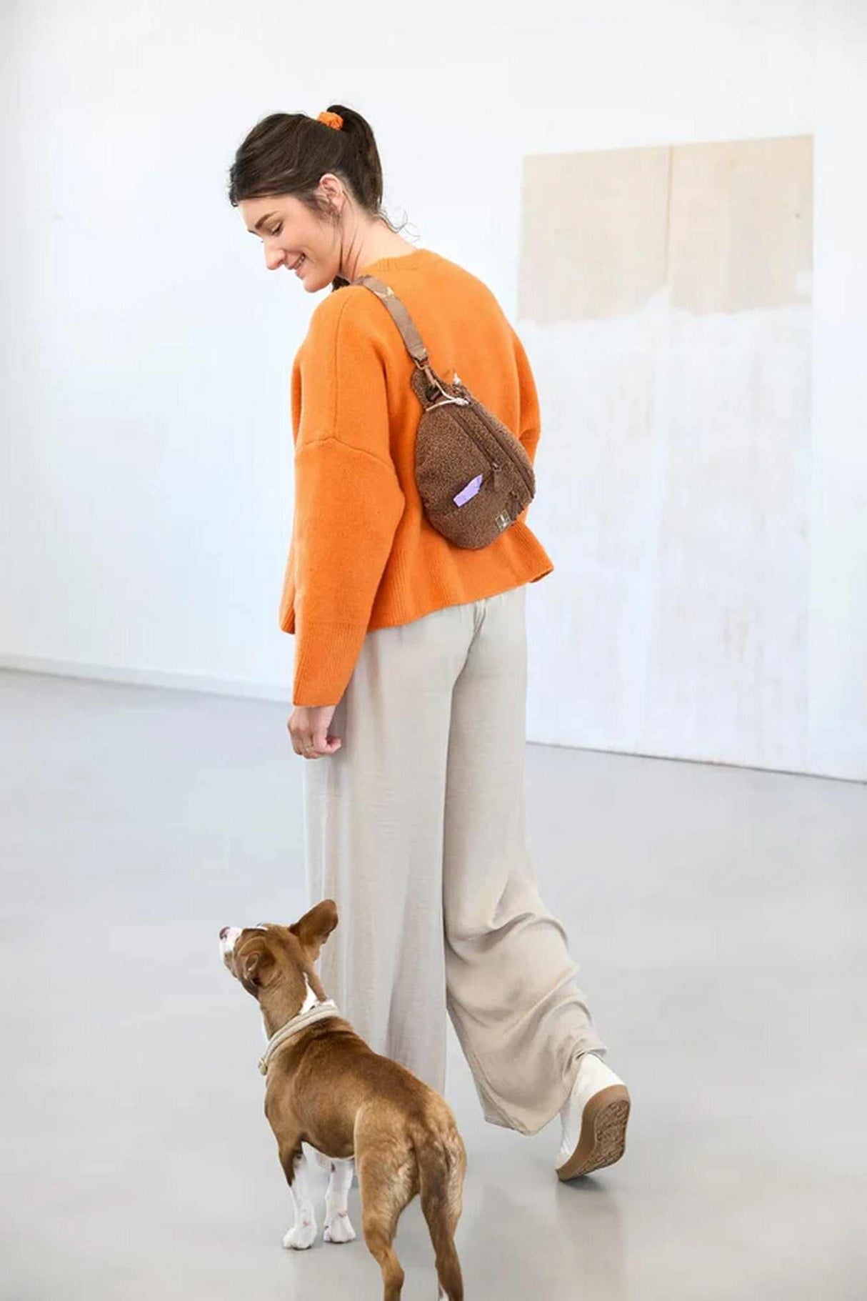 Leckerli Tasche Emma/ Teddy-Fleece brown