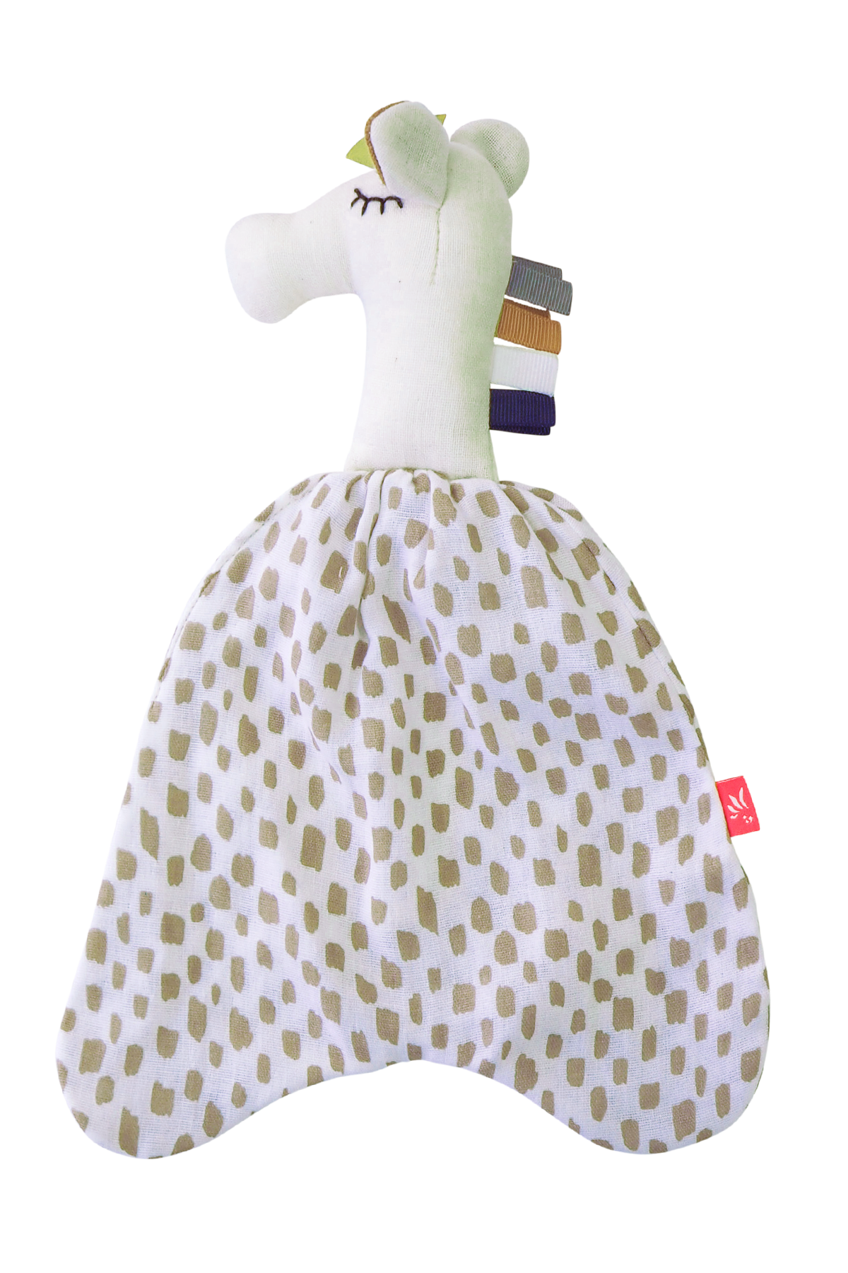 Kleines Schmusetuch Giraffe Spots aus 100% Biobaumwolle, handlich und gots-zertifiziert, 30x18x3cm, ideal zum Kuscheln und Spielen für Babys ab 0 Monaten