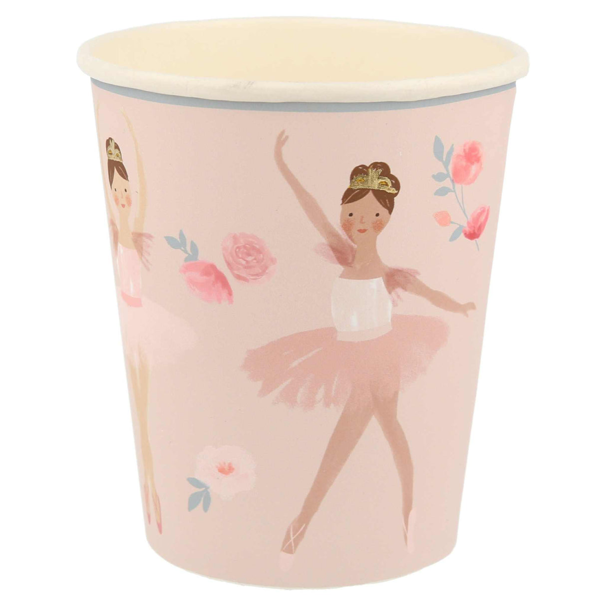 Ballet Becher mit goldenen Folienakzenten und Ballerina-Motiv, 256ml, umweltfreundlich, 8er-Pack