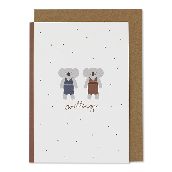 Klappkarte Koalas - Zwillinge