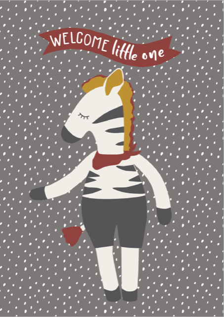 Geburtskarte Zebra