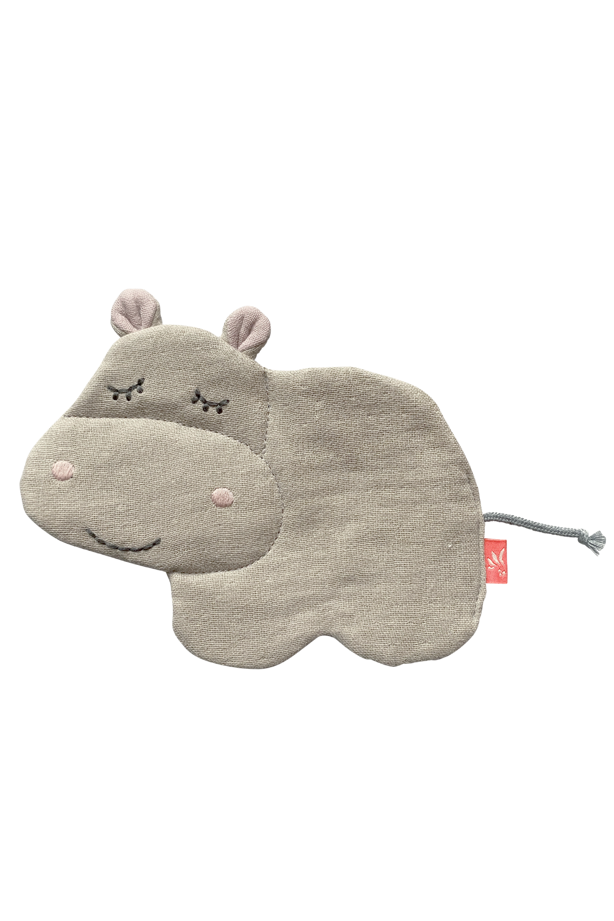 Knister Hippo Babyspielzeug aus Bio-Baumwolle mit sensorischem Knistereffekt