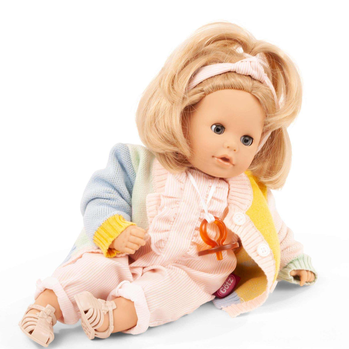 Cosy Aquini Farbspiel Badepuppe mit blauen Schlafaugen und weichem Körper, inklusive Sommeranzug und Accessoires, ideal für Kinder ab 3 Jahren