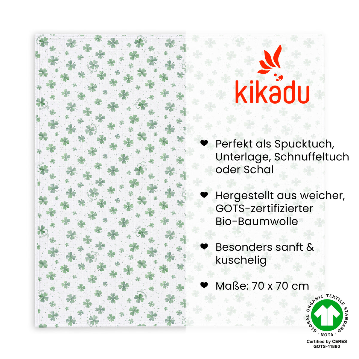 Musselin -Tücher Kleeblatt